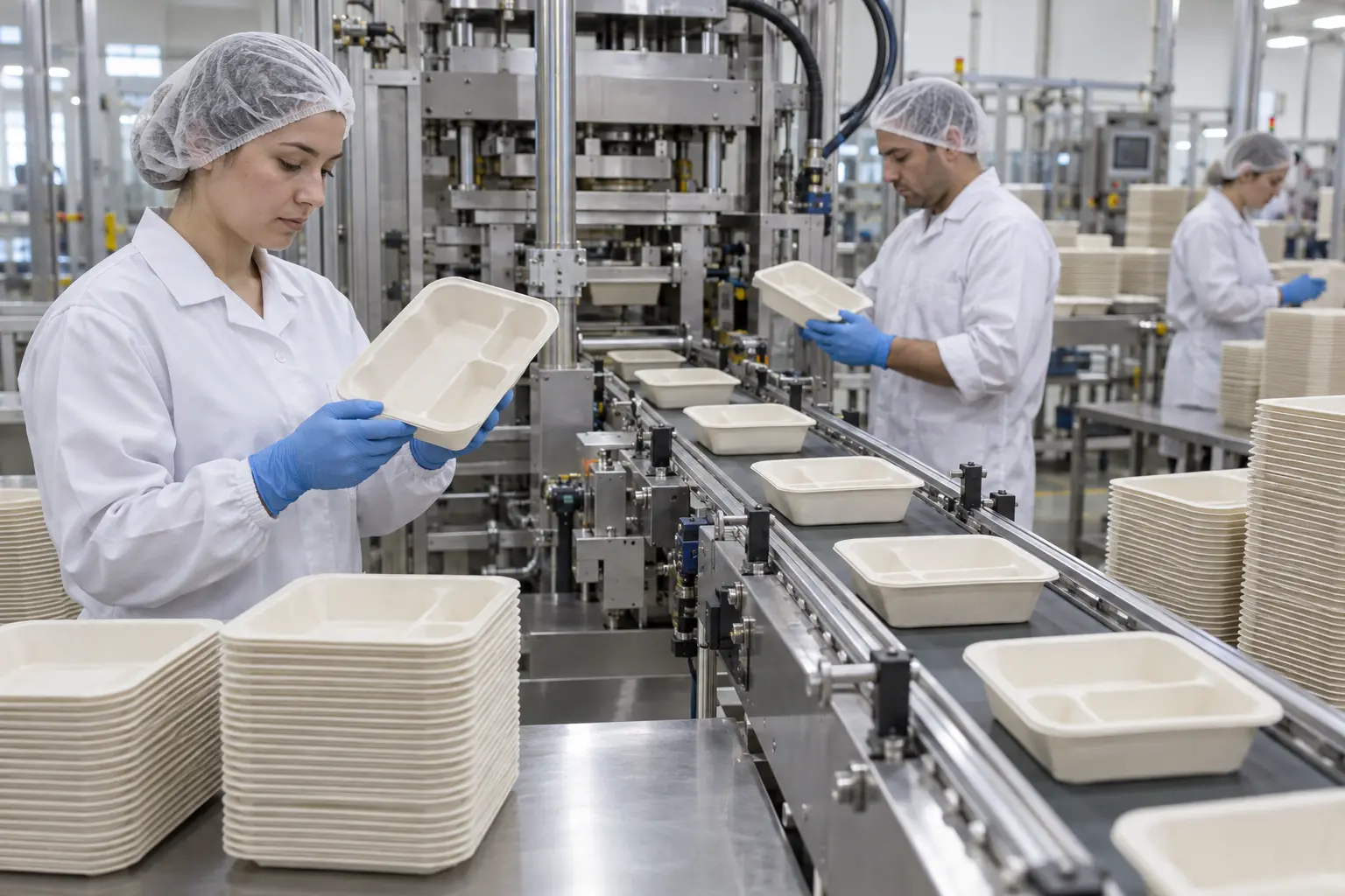Molded-pulp production illustration