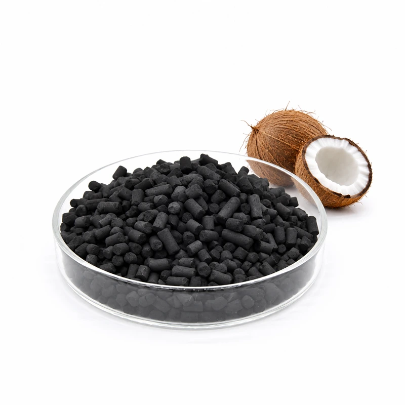 Charbon actif sous forme de granulés de coque de noix de coco