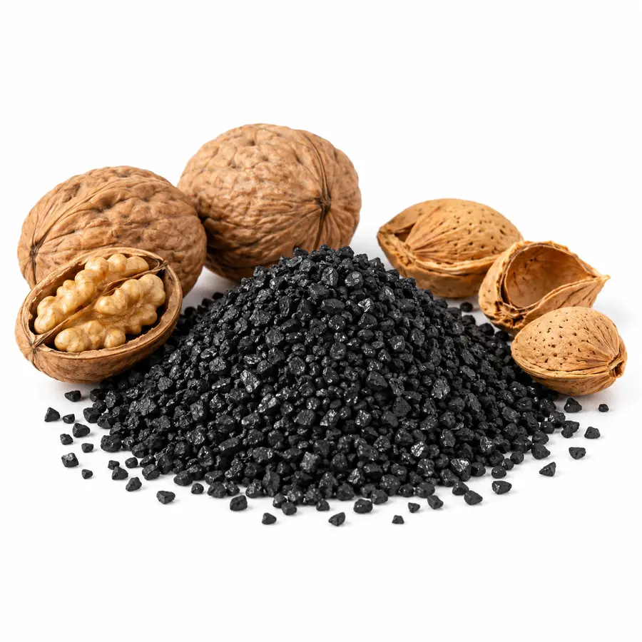 Fruit shells and fruit-shell activated carbon