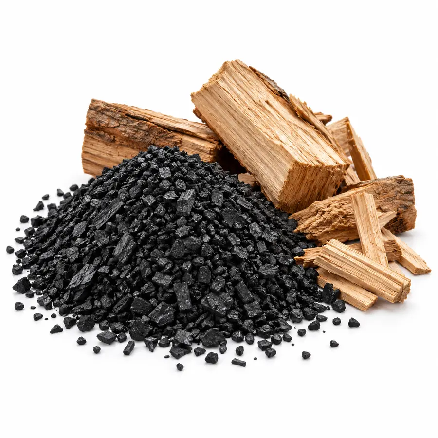 Wood and wood-based activated carbon